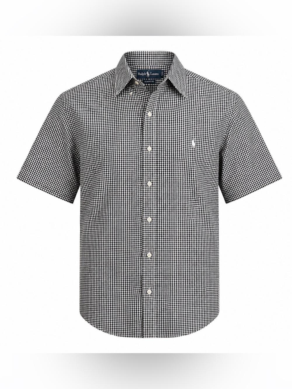 Ralph Lauren Classic Fit Black White Gingham Check Button Shirt Men’s L